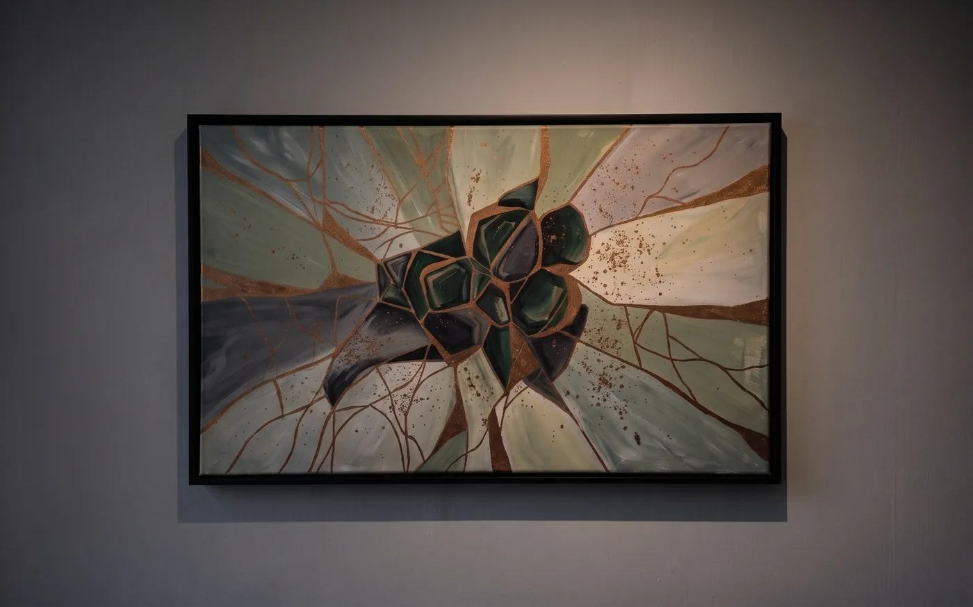 A framed painting on the gallery wall at Talstrasse 19